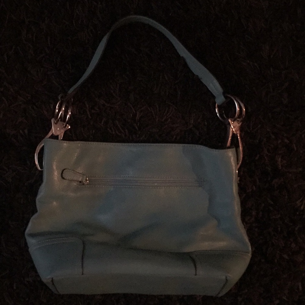 Aqua leather purse